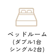 ベッドルーム(ダブル1台シングル2台)